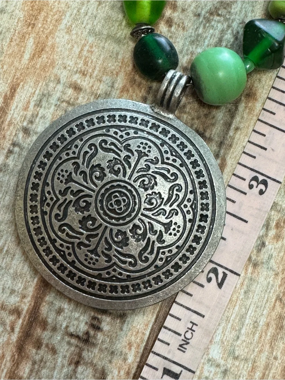Women’s Beaded Metal Pendant Necklace | #B19
